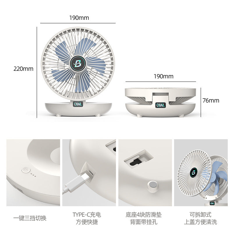 USB desktop fan charging portable folding fan